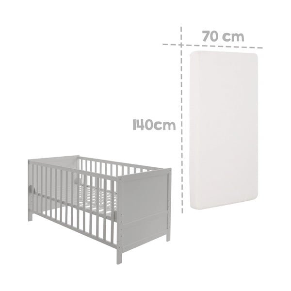 Svijetlo sivi dječji krevet s baldihanom 70x140 cm Sternenzauber – Roba-image-2