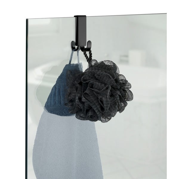 Crna dvostrana kuka za vrata tuša Wenko Vieste-image-1