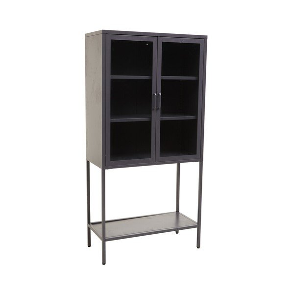 Siva željezna vitrina 75x150x35 cm Acier – Premier Housewares