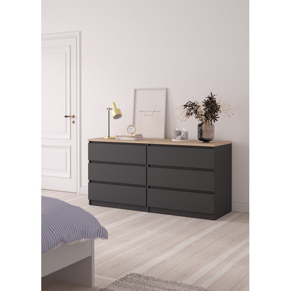 Tamno siva komoda 154x76x50 cm Naia – Tvilum-image-1