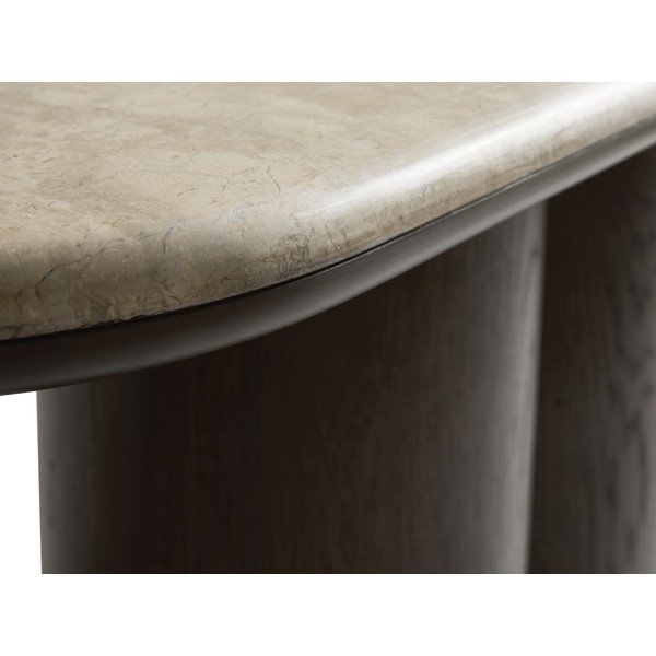Pomoćni stol s mramornom pločom u tamnoj prirodnoj boji 38x120 cm Piazze – Unique Furniture-image-3