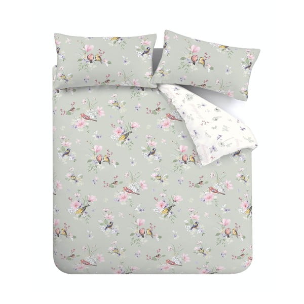 Svijetlo zelena posteljina za bračni krevet 200x200 cm Songbird – Catherine Lansfield-image-2