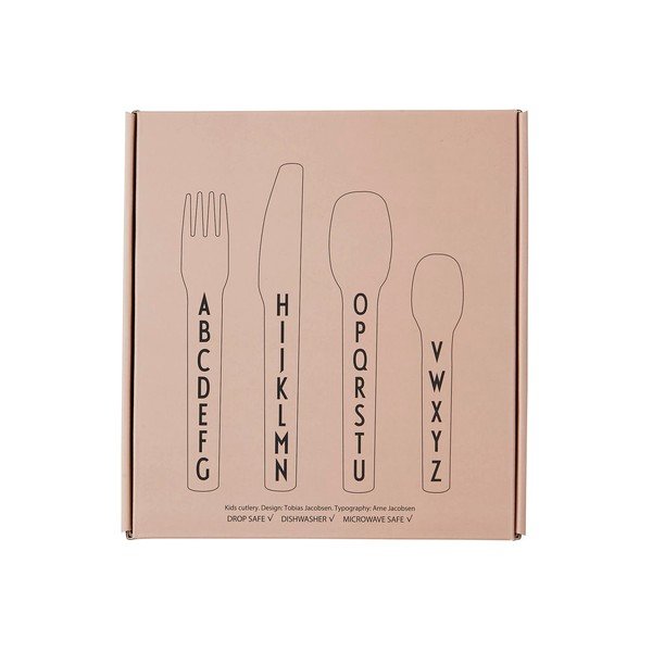 4-dijelni set ružičastog dječjeg pribora za jelo Design Letters-image-2