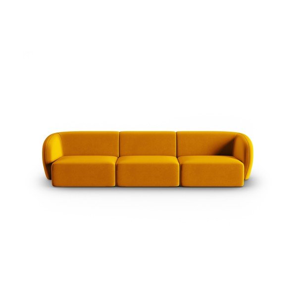 Senf žuta baršunasti sofa 266 cm Paolo – Milo Casa