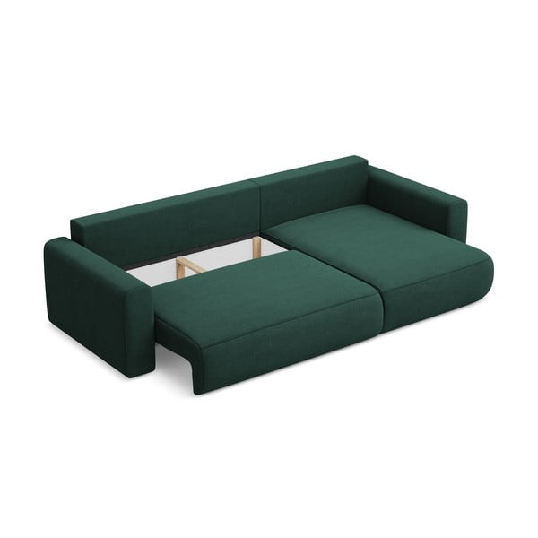 Zelena sklopiva/s prostorom za odlaganje kutna garnitura (s desnim kutom/s ležaljkom) Kapua – Makamii-image-3