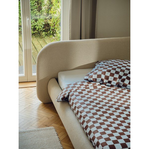 Svijetlo plava pamučna plahta s gumom 180x200 cm Oba – noo.ma-image-1