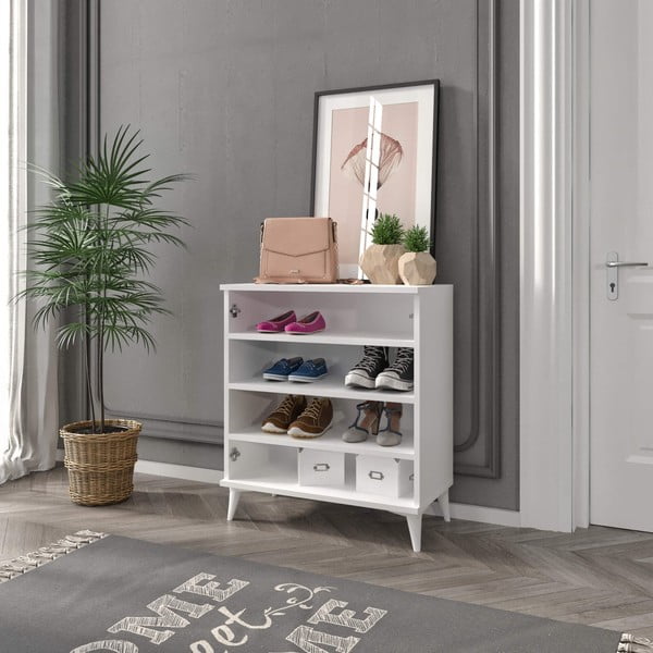 Bijeli ormarić za cipele Latte – Kalune Design-image-1