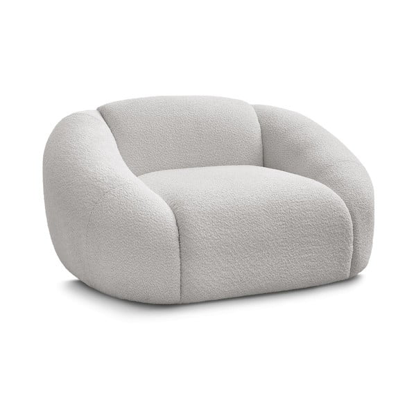 Svijetlo siva fotelja od bouclé tkanine Tina – Bobochic Paris