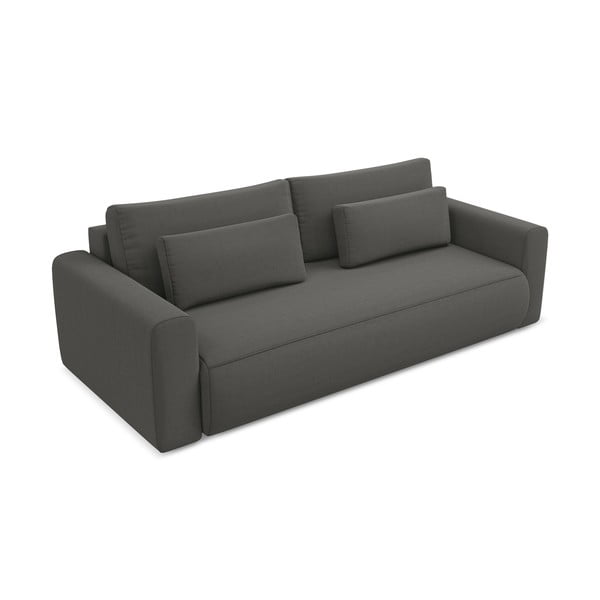Tamno siva baršunasti sklopiva/s prostorom za odlaganje sofa 238 cm Kapua – Makamii-image-2