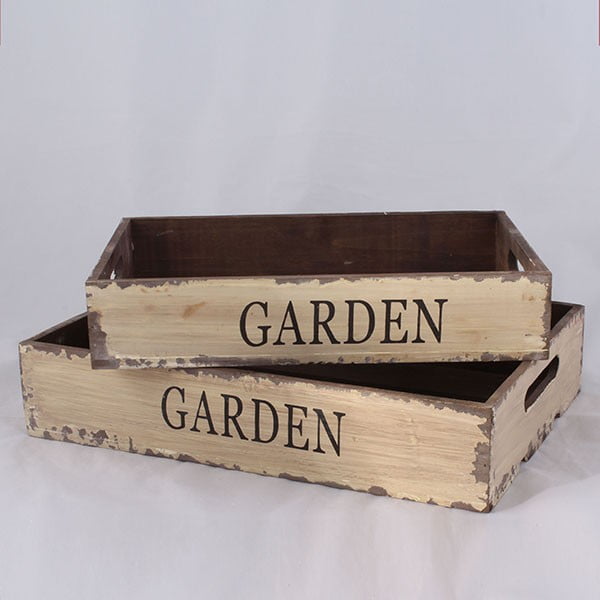 Set od 2 drvene kutije za vrt