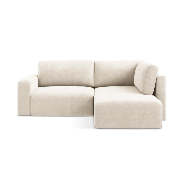 Krem sklopiva/s prostorom za odlaganje kutna garnitura od šenila (s desnim kutom/u obliku slova L) Kona – Makamii