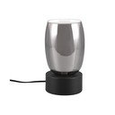 Crna/u srebrnoj boji stolna lampa sa staklenim sjenilom (visina 24 cm) Barret – Trio Select