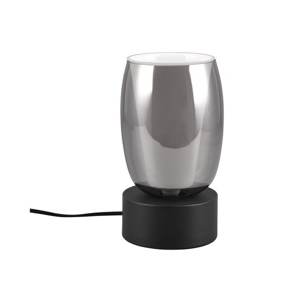 Crna/u srebrnoj boji stolna lampa sa staklenim sjenilom (visina 24 cm) Barret – Trio Select-image-1