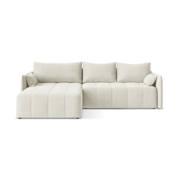 Bež sklopiva/s prostorom za odlaganje kutna garnitura (s lijevim kutom/s ležaljkom) Moku – Makamii