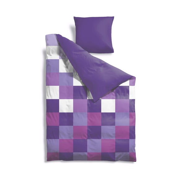 Produžena posteljina Purple Pixel, 140x220 cm