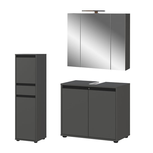 Antracitno sivi set namještaja za kupaonicu Lemont – Germania