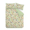 Zelena 3-dijelna posteljina za bračni krevet/za produženi krevet 230x220 cm Birds In Bloom – RHS