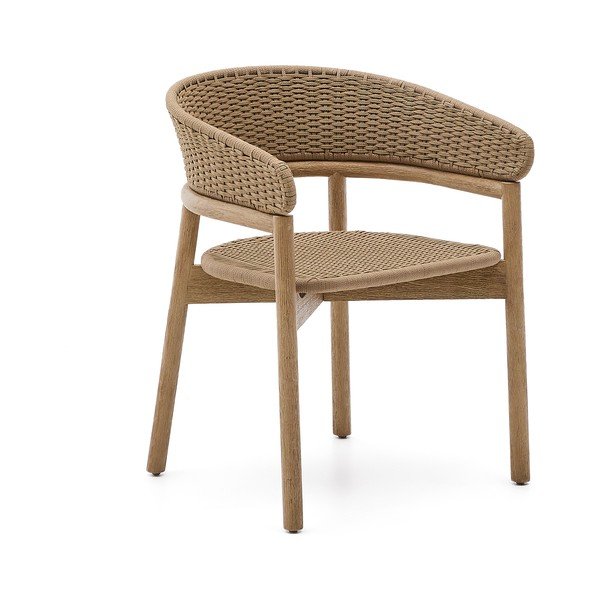 Vrtna stolica od masivnog drveta u prirodnoj boji Arinella – Kave Home