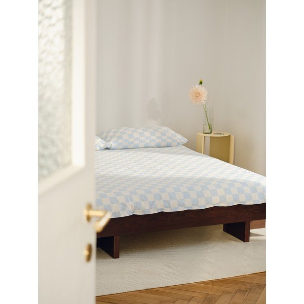 Svijetlo plava/krem navlaka za poplun za krevet za jednu osobu od pamučnog satena 140x200 cm Plu – noo.ma-image-4