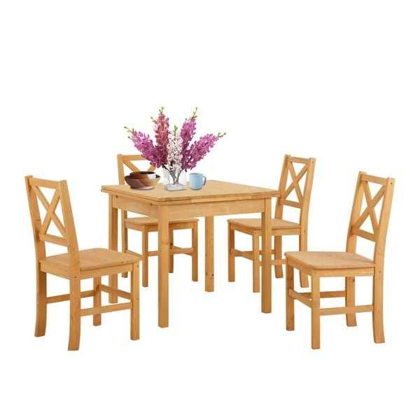 Set blagovaonskog stola i 4 stolice od borovine Støraa Marlon