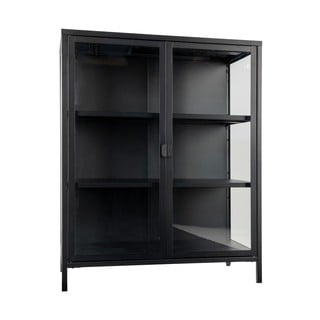Crna metalna vitrina 80x101,5 cm Brisbane – House Nordic