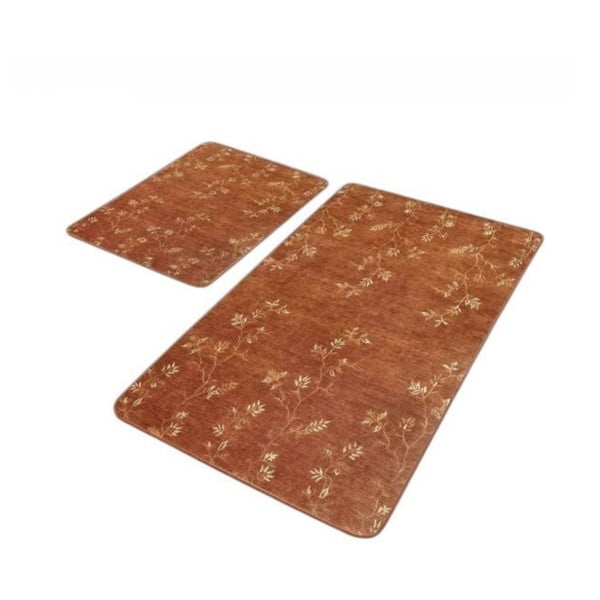 Smeđe od samta kupaonske prostirke u setu 2 kom 60x100 cm – Mila Home