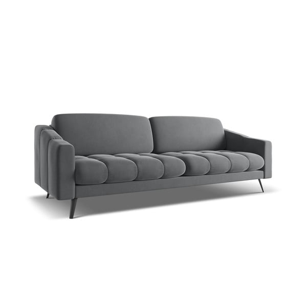 Siva baršunasti sofa 238 cm Nalu – Makamii-image-2