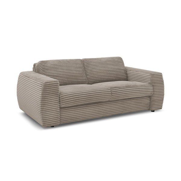Smeđe-siva sofa za spavanje/sklopiva od samta 240 cm Hugo – Bobochic Paris-image-2