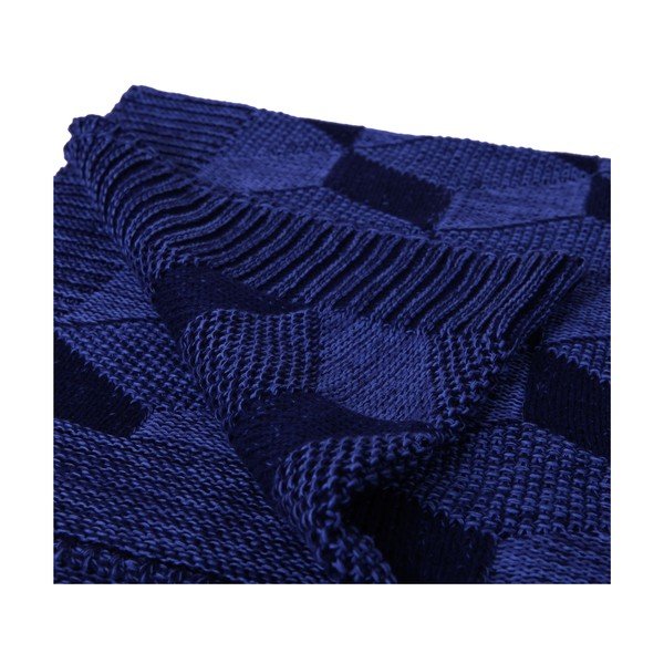 Pamučna deka tamnoplave boje Clen, 130 x 170 cm-image-1