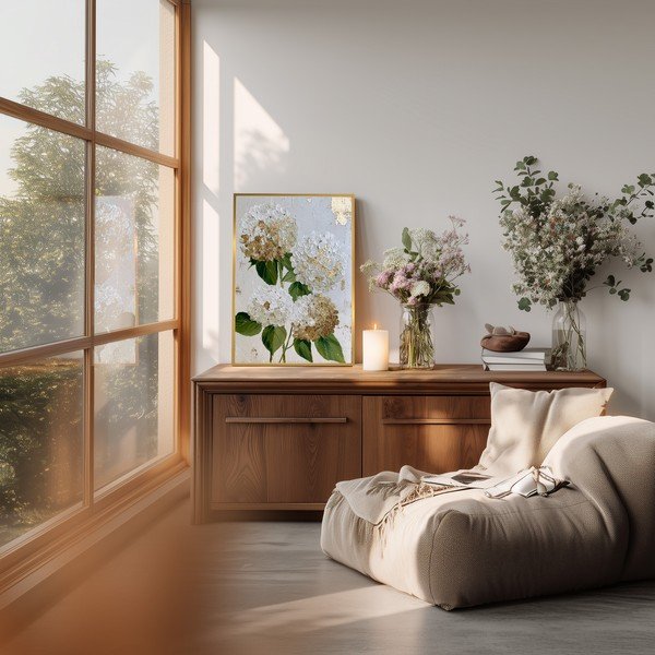 Tiskana slika s okvirom 60x90 cm Hydrangea – Styler-image-1