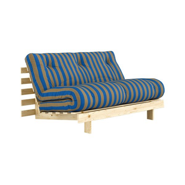 Plava/smeđa sklopiva sofa 140 cm Roots – Karup