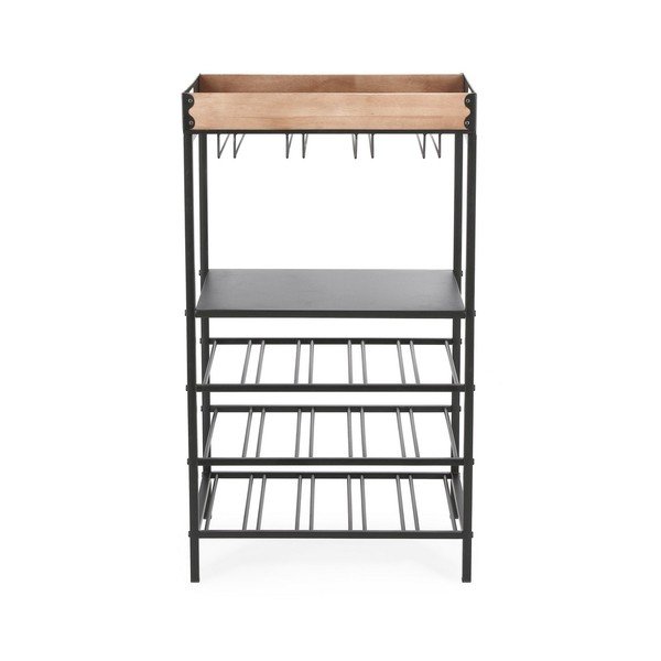 Crna metalna vitrina za vino broj boca 15 kom, 48,5x84,5x34 cm Isaac – Yes Everyday-image-3