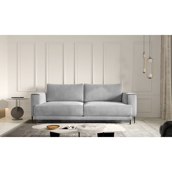 Siva baršunasti sklopiva/s prostorom za odlaganje sofa 260 cm Dalia – ELTAP-image-1