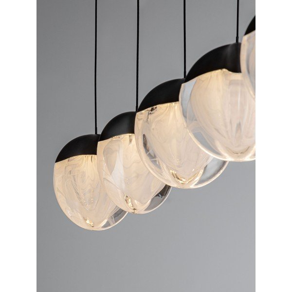 Mat crna LED viseća svjetiljka aluminijska s mogućnosti zatamnjivanja sa staklenim sjenilom Alicia – Nova Luce-image-3