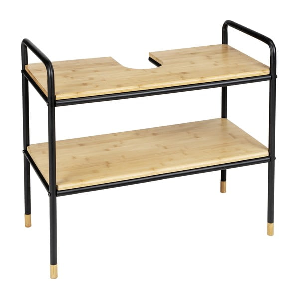 Ormarić za umivaonik od crnog/prirodnog bambusa 70x60 cm Loft - Wenko-image-2