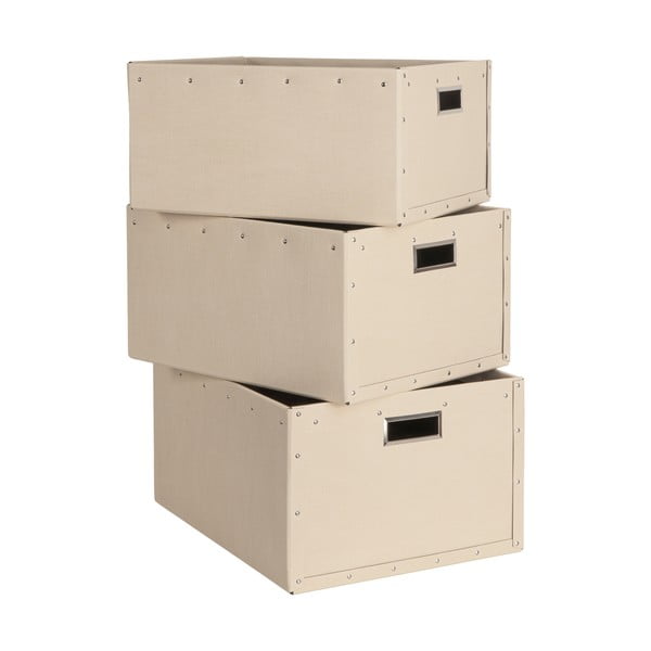 Bež kartonske kutije za pohranu u setu  3 kom Ture – Bigso Box of Sweden