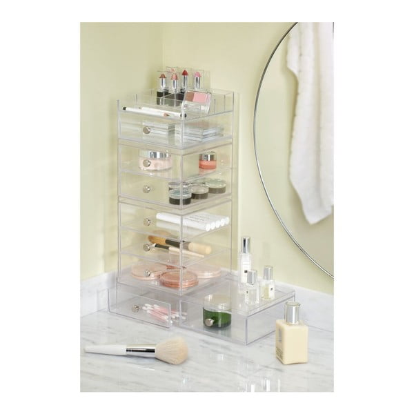 Prozirni organizator s 3 ladice iDesign Wide, visina 18 cm-image-3