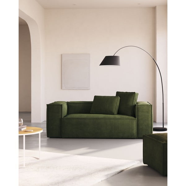 Crna stojeća svjetiljka s tekstilnim sjenilom (visina 189 cm) May – Kave Home-image-1