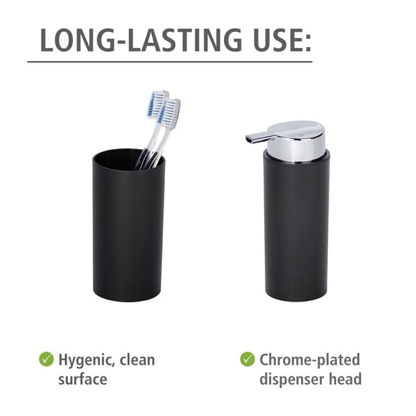 Crni plastičan set pribora za kupaonicu Calvo – Wenko-image-4