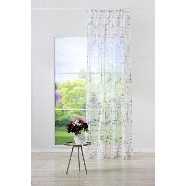 Bijela/siva prozirna zavjesa 140x245 cm Tour – Mendola Fabrics-image-1