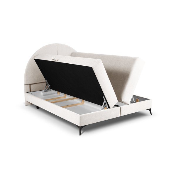 Bež boxspring krevet s prostorom za pohranu 180x200 cm Sunset - Cosmopolitan Design-image-4