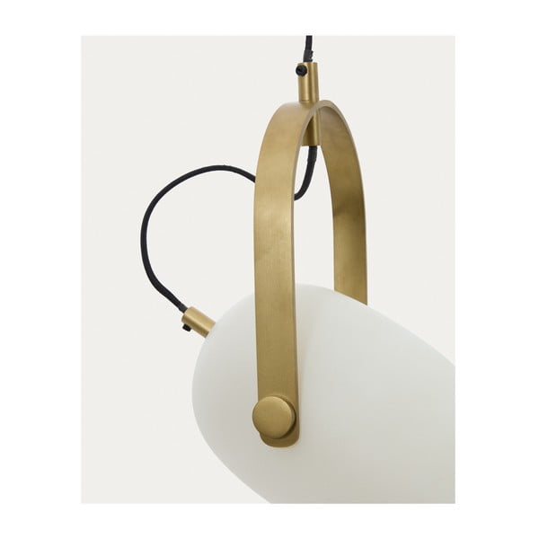 Bijela viseća svjetiljka sa staklenim sjenilom ø 14 cm Reisy – Kave Home-image-3