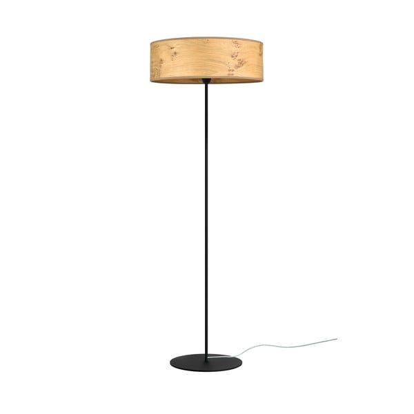 Bež podna lampa od drvenog furnira Sotto Luce Ocho XL, ⌀ 45 cm