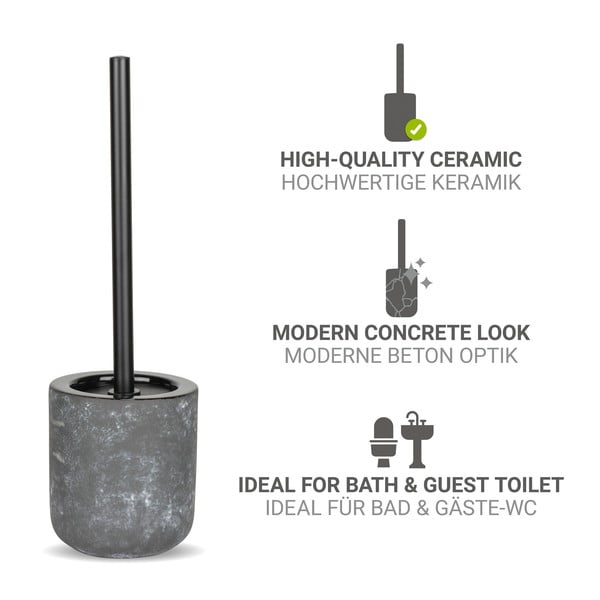 Siva keramička WC četka Sacile – Wenko-image-2