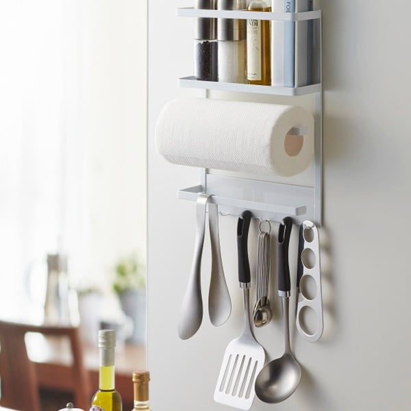 Veliki bijeli magnetski kuhinjski držač YAMAZAKI Tower Magnetic Side Rack-image-3