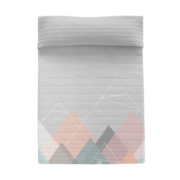 Ružičasti/sivi pamučni prošiveni prekrivač 240x260 cm Range – Blanc