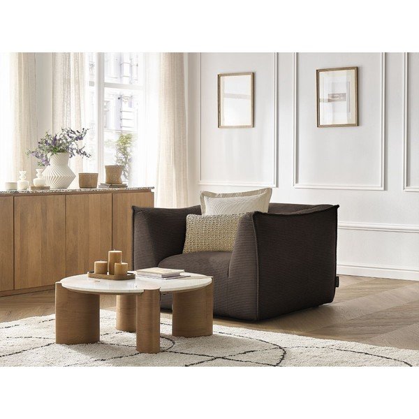 Smeđa fotelja od samta Giorgia – Bobochic Paris-image-4