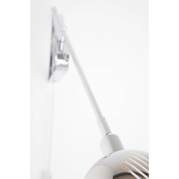 Željezna zidna lampa sa savitljivom konstrukcijom s utikačem u sjajno srebrnoj boji Lincon – Jotex-image-3