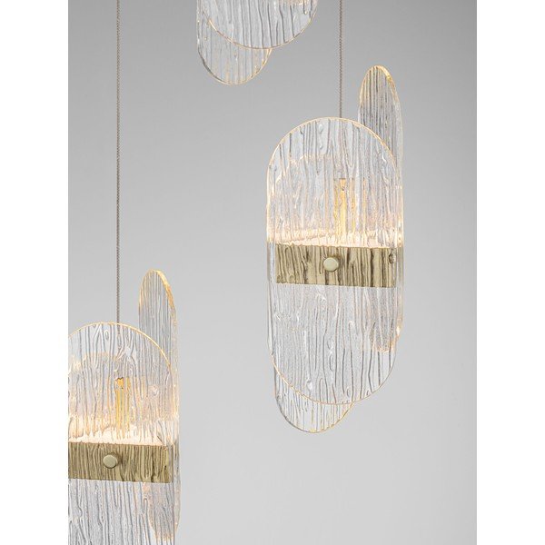 Mjedena metalna LED viseća svjetiljka s mogućnosti zatamnjivanja sa staklenim sjenilom ø 32 cm Lucien – Nova Luce-image-4