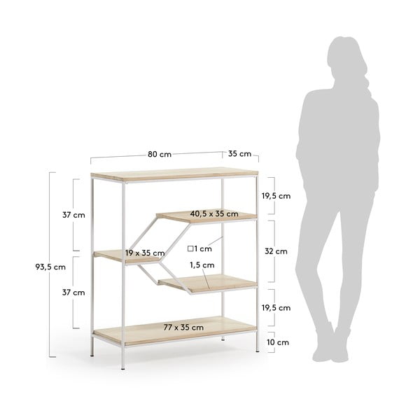 Mali bijeli ormar s policama od drveta manga Kave Home Pyke-image-4